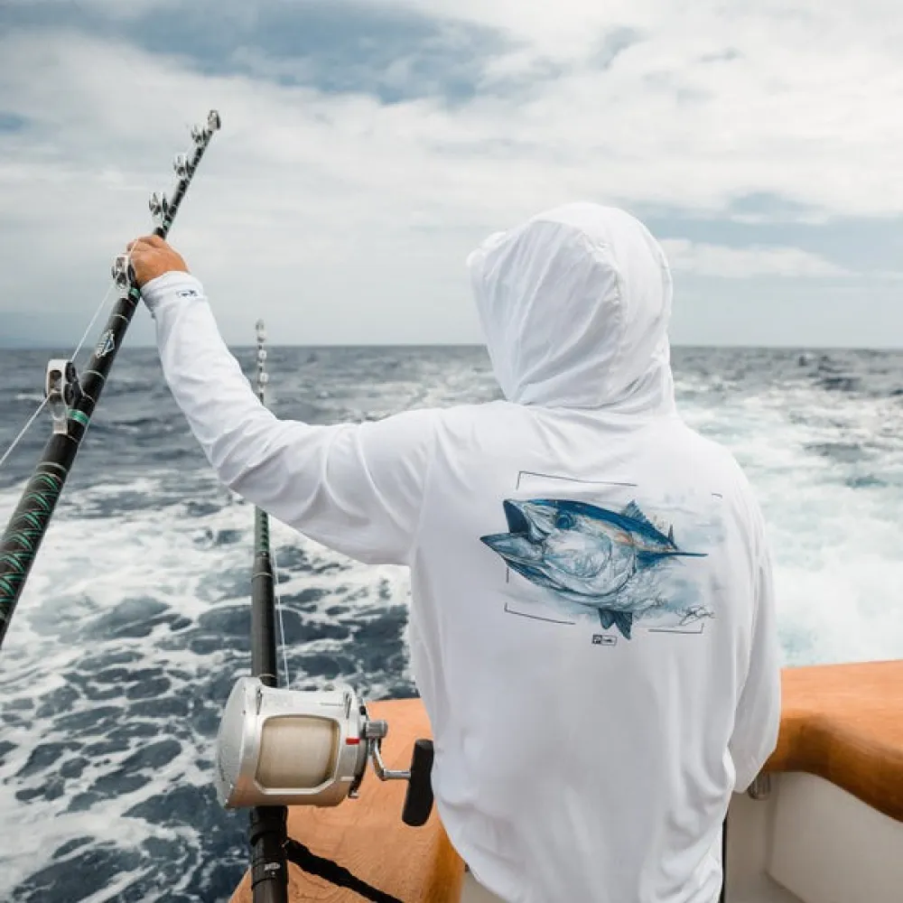 Купить Pelagic 1015261005-wht-xxxl Худи с УФ-защитой Vaportek Goione Tuna White 35x25x10 3XL 7ft.ru в интернет магазине Семь Футов