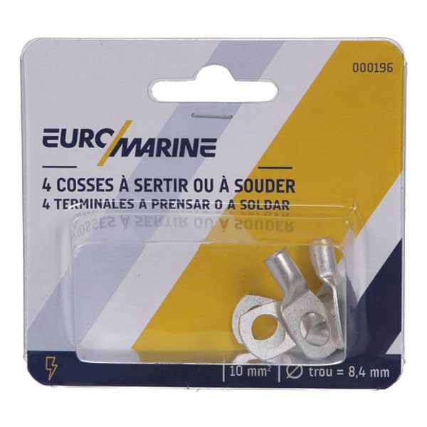 Купить Euromarine 000196 10 mm2 Клемма для обжима и пайки 4 единицы Grey 8.4 mm 7ft.ru в интернет магазине Семь Футов