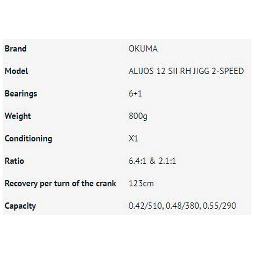 Купить Okuma AJ-12SII Alijos 2 Speed Катушка для джиггинга Серебристый Silver Ratio: 6.4:1-2.1:1  7ft.ru в интернет магазине Семь Футов