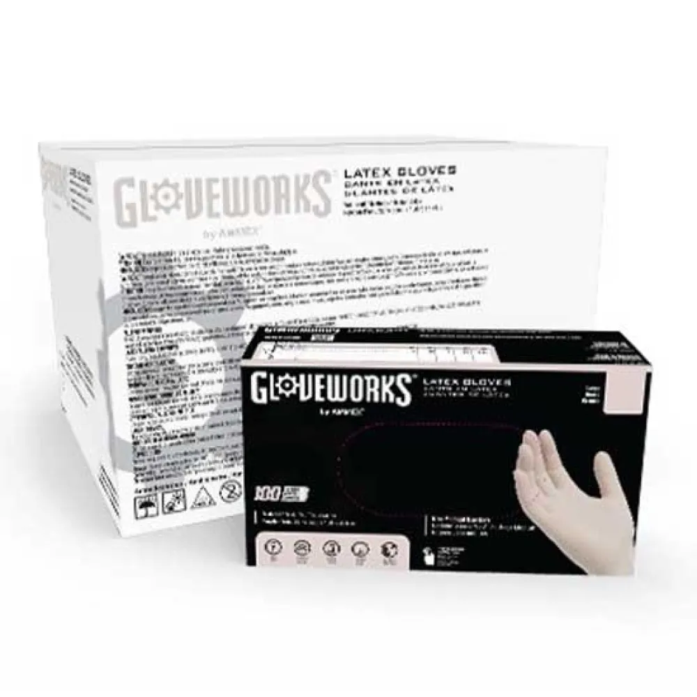 Купить Ammex gloves 674-tlf46100 Неопудренные перчатки Латекс White 26x23x23 7ft.ru в интернет магазине Семь Футов