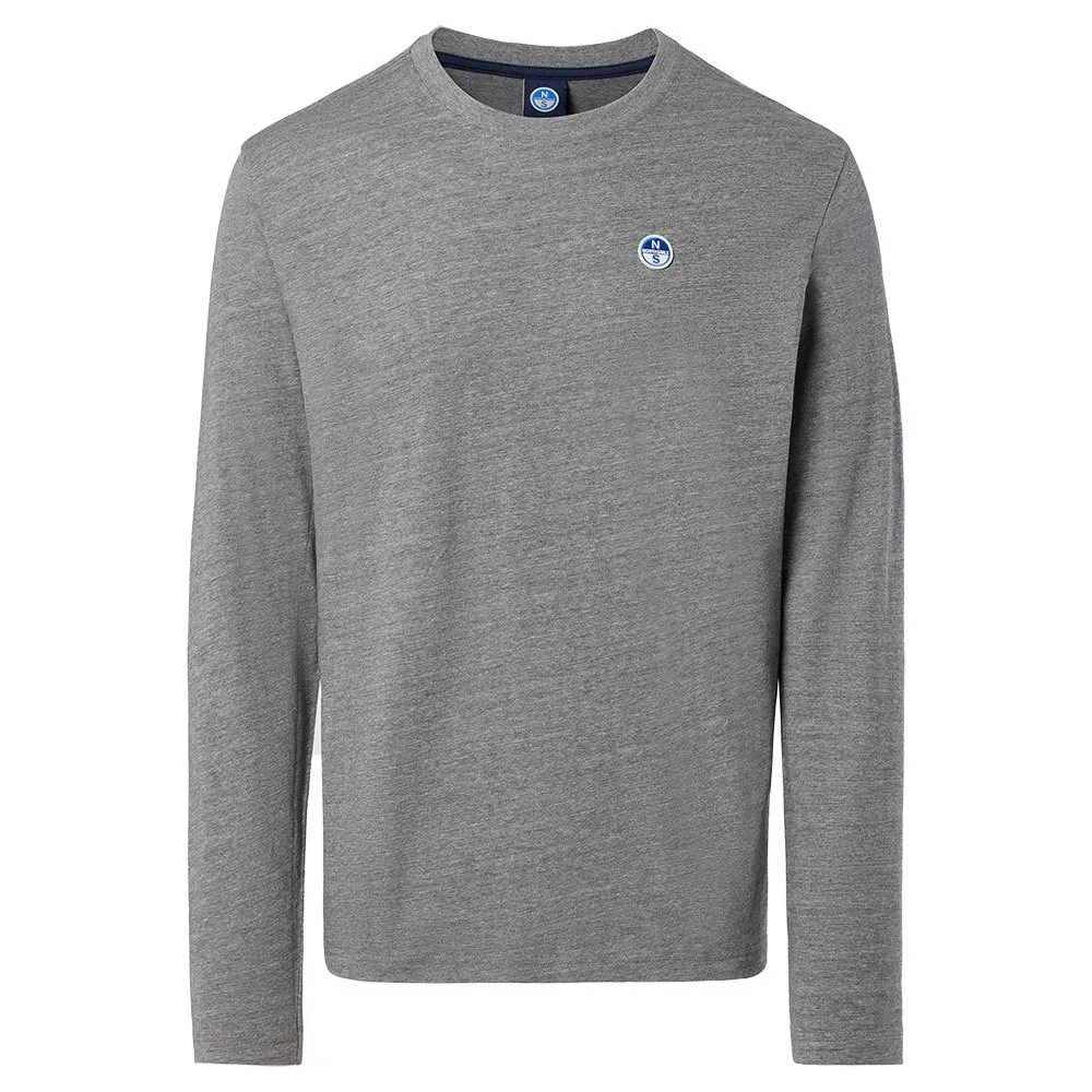 Купить North sails 692971-0928-XS Футболка с длинным рукавом Basic Bollo Серый Medium Grey Melange XS 7ft.ru в интернет магазине Семь Футов
