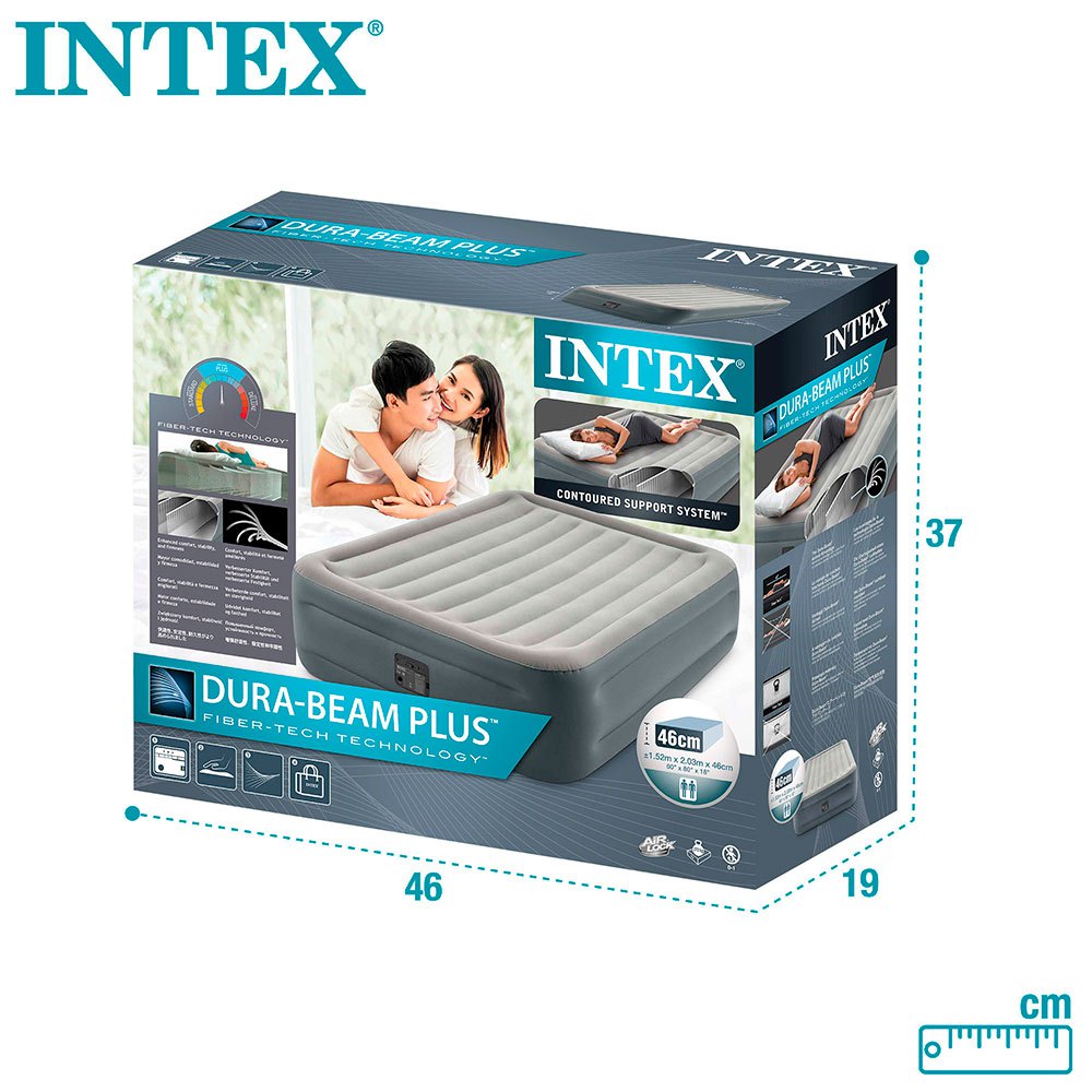 Купить Intex 64126 Essential Rest Двойной матрас Серый Grey 152 x 203 x 46 cm 7ft.ru в интернет магазине Семь Футов