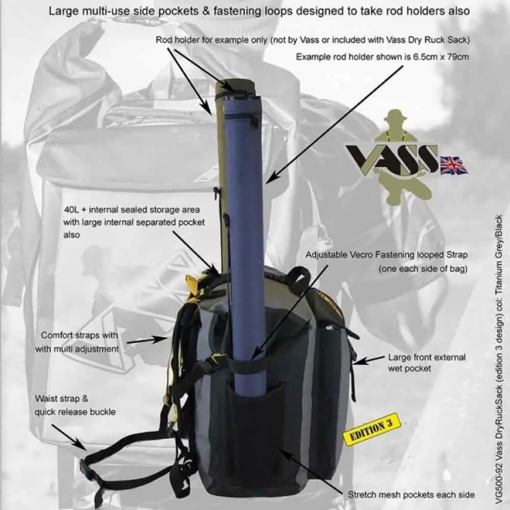 Купить Vass VG500-92/108/40 сухой мешок Edition 3 40L Серый  Grey / Black 7ft.ru в интернет магазине Семь Футов