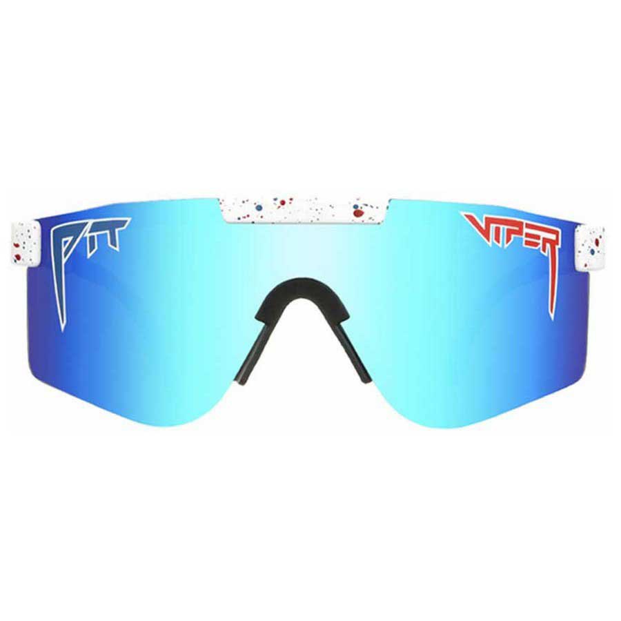 Купить Pit viper the-absolute-freedom-double-wide The Absolute Freedom Polarized Солнцезащитные Очки White / Blue / Red Polaried Blue Revo Mirror/CAT2 7ft.ru в интернет магазине Семь Футов