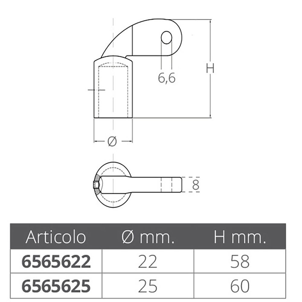 Купить Forniture nautiche italiane 6565625 Заглушка изогнутой трубы Серебристый Silver 25 mm  7ft.ru в интернет магазине Семь Футов