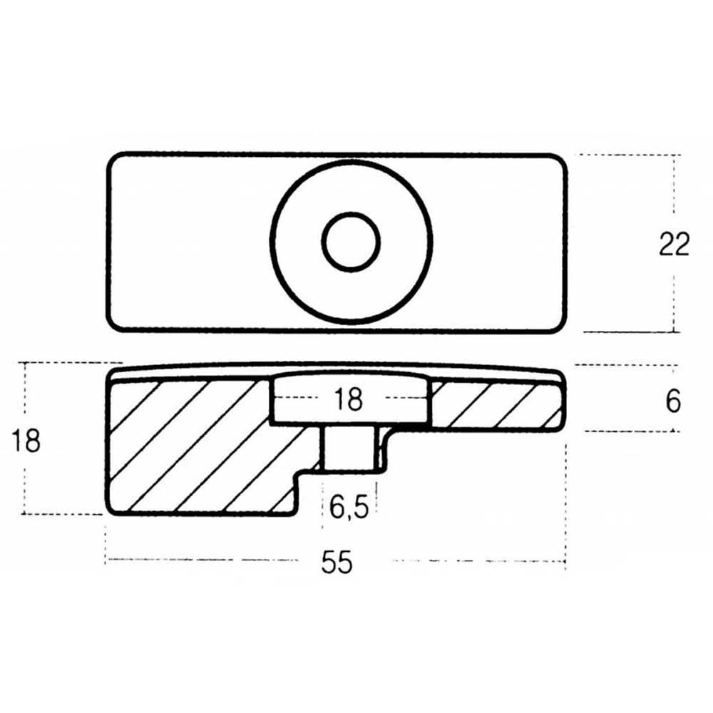 Купить Tecnoseal 2626812 DF 60-140HP Маленький анод из цинковой пластины  Silver 22 x 55 x 18 mm  7ft.ru в интернет магазине Семь Футов