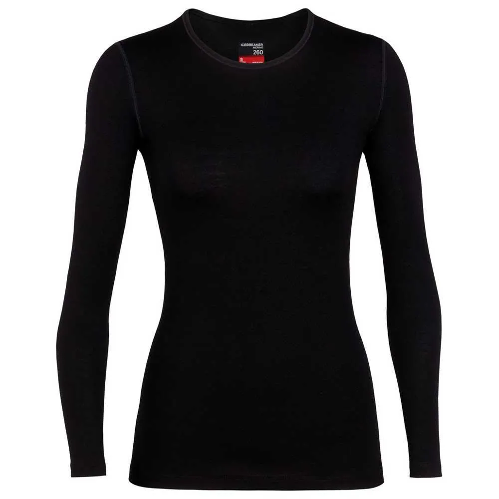 Купить Icebreaker 104387001xl Базовый слой с длинным рукавом 260 Tech Crew Merino Black 30x25x3 7ft.ru в интернет магазине Семь Футов