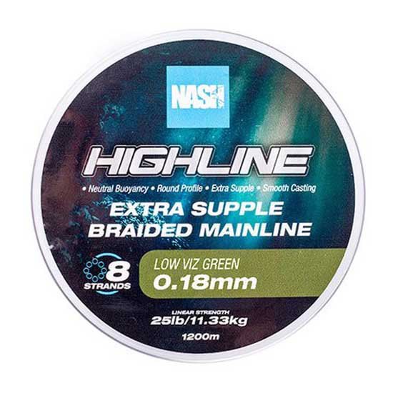Купить Nash T6020 Плетёная леска Highline Floating 1200 m Green 0.180 mm 7ft.ru в интернет магазине Семь Футов