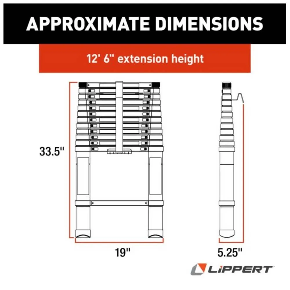 Купить Lippert 804-2021097938 лестница On The Go 3.8 m Grey / White 86x48x13 7ft.ru в интернет магазине Семь Футов