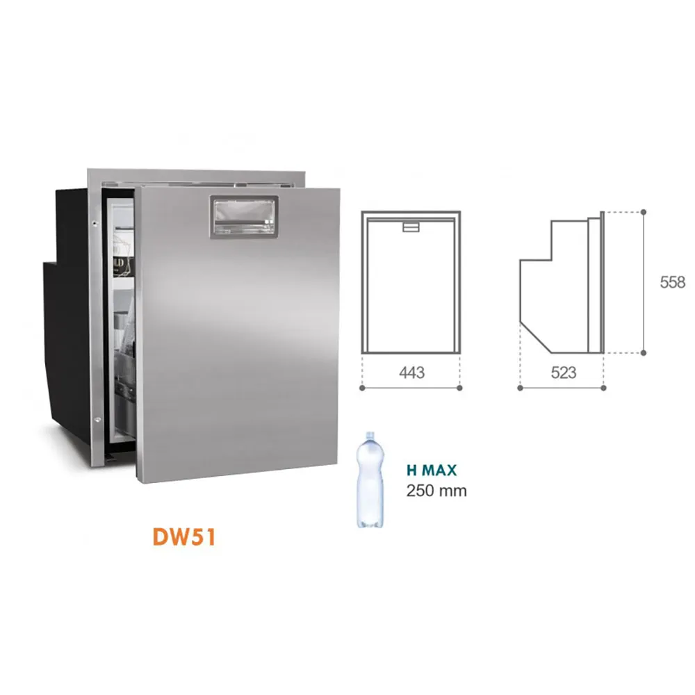 Купить Vitrifrigo 2435032 DW62i OCX2 холодильник с морозильной камерой 62L Silver 58x58x55 552 x 513 x 550 mm 7ft.ru в интернет магазине Семь Футов