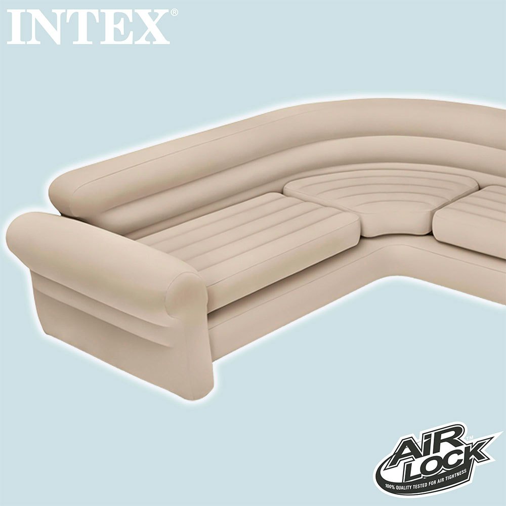 Купить Intex 68575 Indoor Corner Надувной диван Бежевый Beige 257x203x76 cm 7ft.ru в интернет магазине Семь Футов