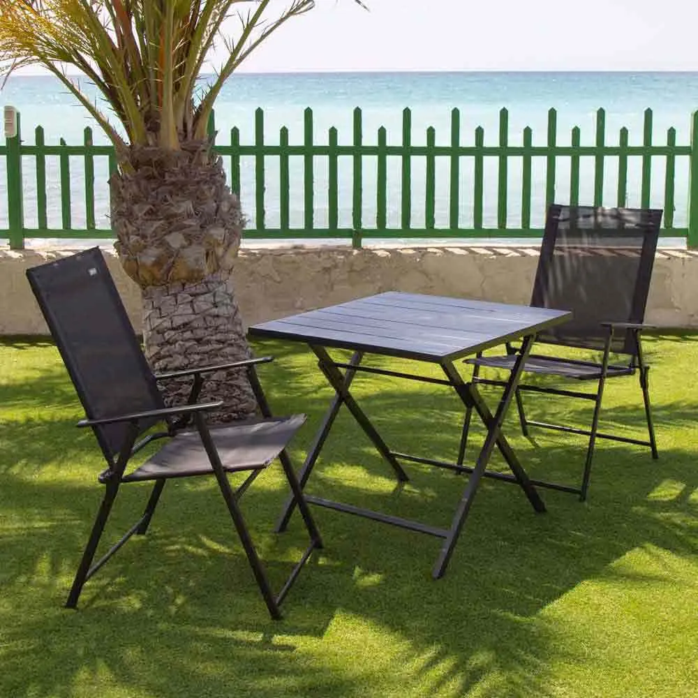 Купить Aktive 61146 Складной стул для улицы Slim 4 units Серебристый Black 7ft.ru в интернет магазине Семь Футов