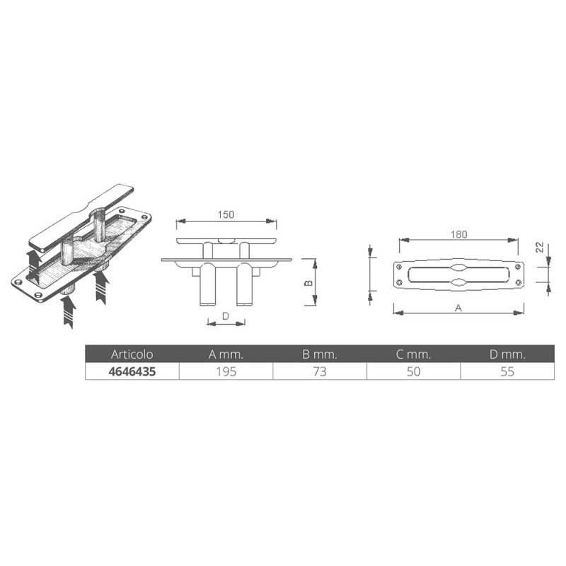 Купить Foresti & suardi 4646435 Швартовная утка из хромированной латуни Серебристый Silver 195 mm  7ft.ru в интернет магазине Семь Футов