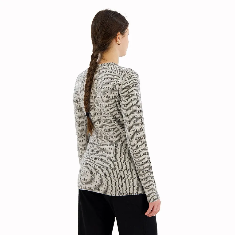 Купить Icebreaker 0a56t9598m Базовый слой с длинным рукавом 260 Vertex Crewe Herenga Merino Snow / Black 30x25x2 7ft.ru в интернет магазине Семь Футов