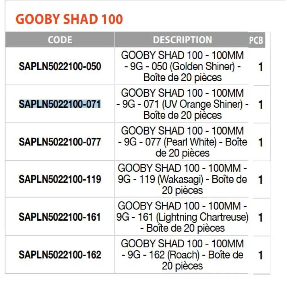 Купить Sakura sapln5022100-161 Мягкий приманка Gooby Shad 9g 100 mm 20 Единицы 15x10x5 7ft.ru в интернет магазине Семь Футов