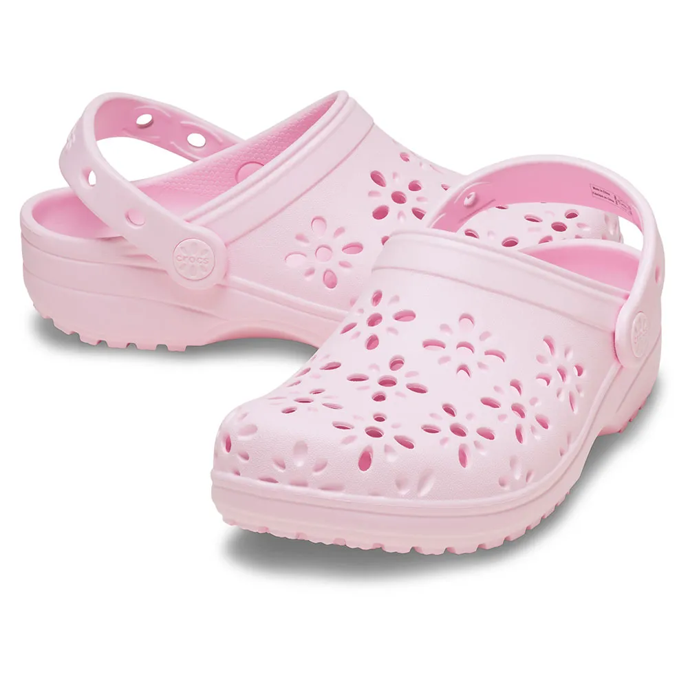 Купить Crocs 210944-6zw-c10 Деревянные башмаки Classic Floral Cut Out T Pink Milk 35x25x15 EU 27 7ft.ru в интернет магазине Семь Футов