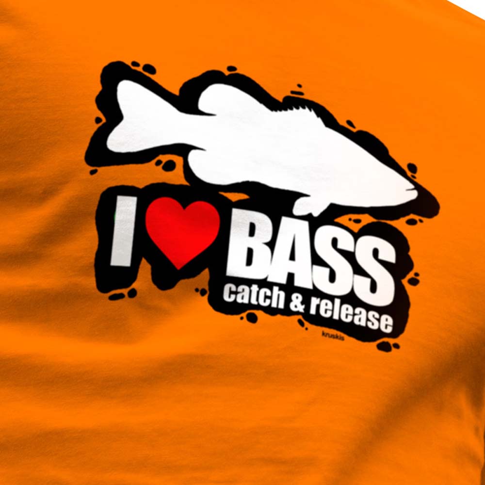 Купить Kruskis CA65500131K037 Футболка с коротким рукавом I Love Bass Оранжевый Orange S 7ft.ru в интернет магазине Семь Футов