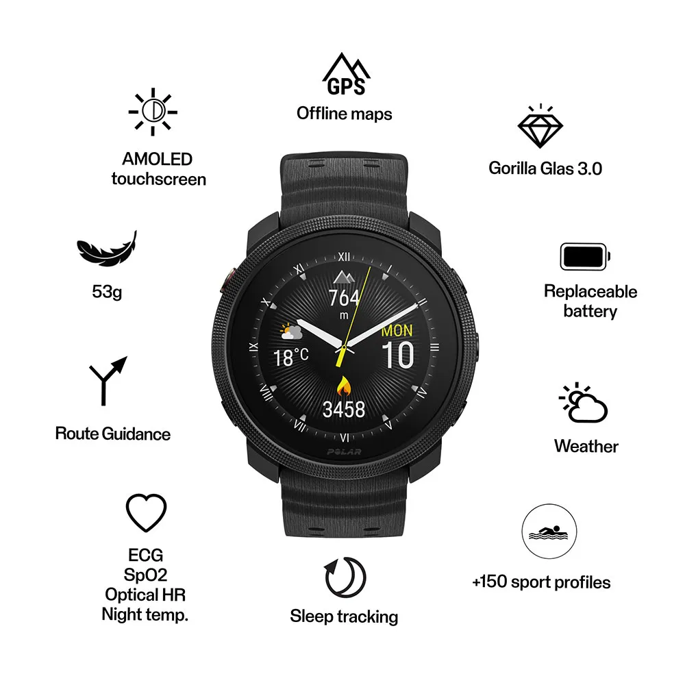 Купить Polar 900112398 Часы Vantage M3 Черный  Black 7ft.ru в интернет магазине Семь Футов