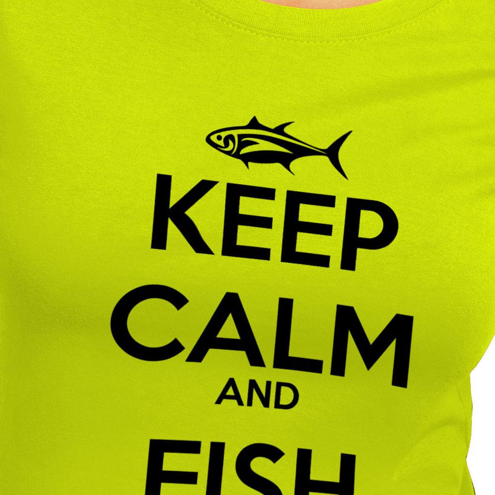 Купить Kruskis 11502280SS086 Футболка с коротким рукавом Keep Calm And Fish Зеленый Light Green S 7ft.ru в интернет магазине Семь Футов