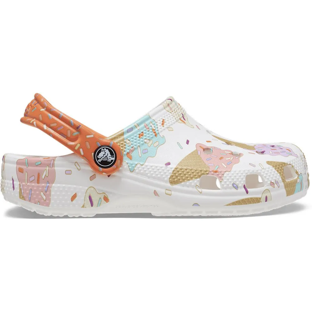 Купить Crocs 208572-94s-c9 Деревянные башмаки Classic Ice Cream Graphic White / Multi 35x25x15 EU 25 7ft.ru в интернет магазине Семь Футов
