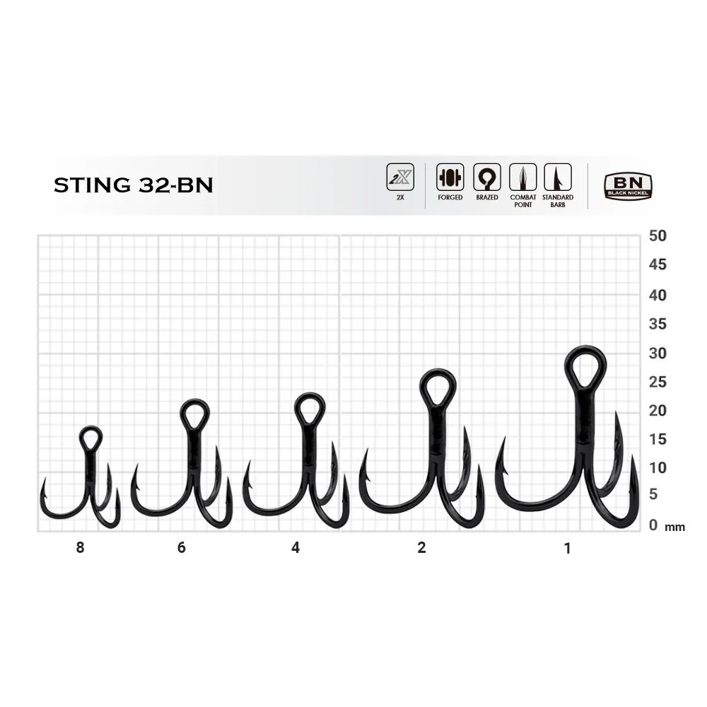 Купить BKK AKET6254 тройной крючок Sting 32 BN  Black 6 7ft.ru в интернет магазине Семь Футов