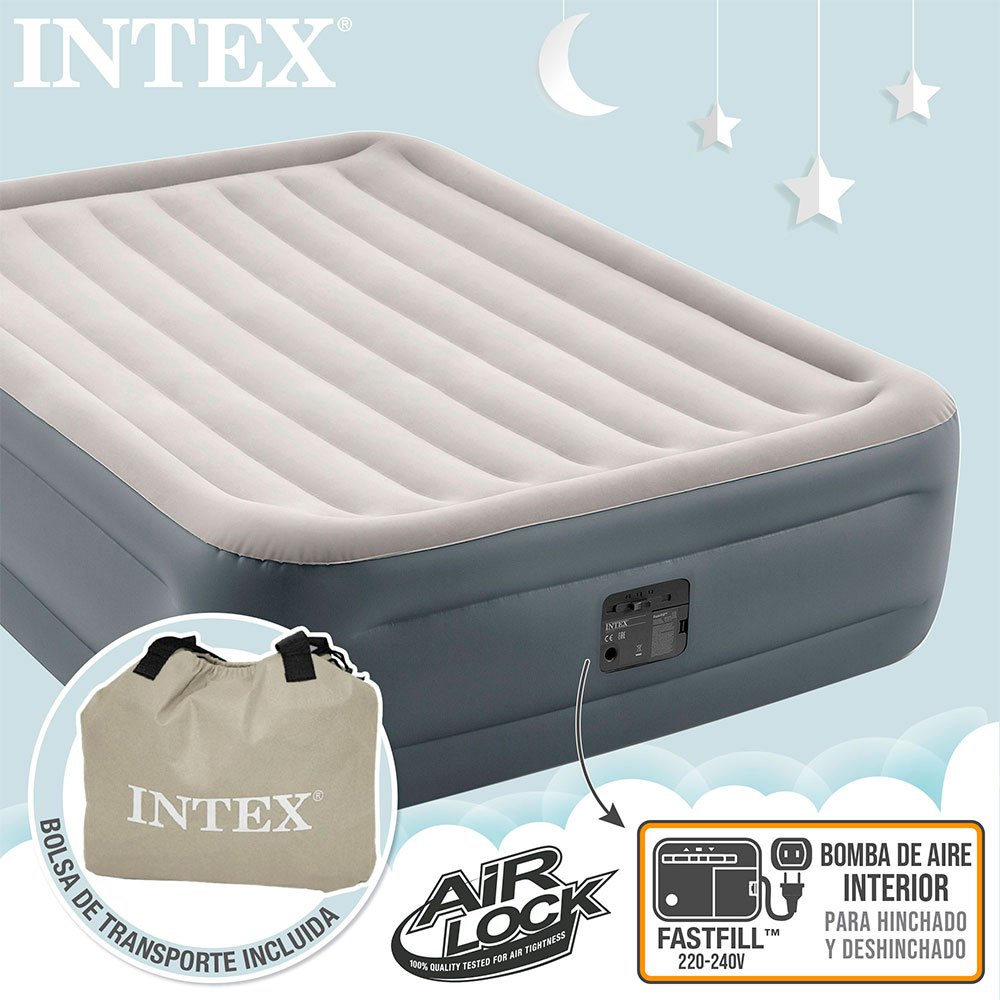 Купить Intex 64126 Essential Rest Двойной матрас Серый Grey 152 x 203 x 46 cm 7ft.ru в интернет магазине Семь Футов