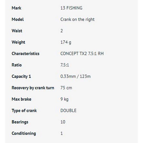 Купить 13 Fishing 12TFTX2-7.5-RH Concept TX+Skull Cap Мультипликаторная Катушка Серый Turquoise Ratio: 7.5:1 7ft.ru в интернет магазине Семь Футов