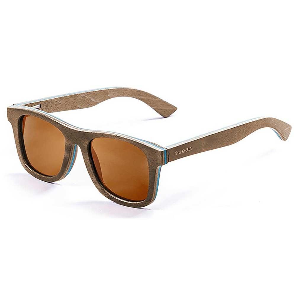 Купить Ocean sunglasses 54001.7 поляризованные солнцезащитные очки Venice Beach Skate Wood Brown Blue Line / Smoke New/CAT3 7ft.ru в интернет магазине Семь Футов