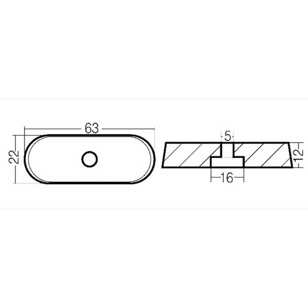 Купить Tecnoseal 2626433A Yamha F6-F8C-F9.9-68T Цинковая пластина Анод  Silver 63 x 22 x 12 mm  7ft.ru в интернет магазине Семь Футов