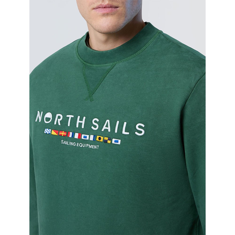 Купить North sails 691279-0400-XL Толстовка Embroidery Crew Зеленый Green XL 7ft.ru в интернет магазине Семь Футов