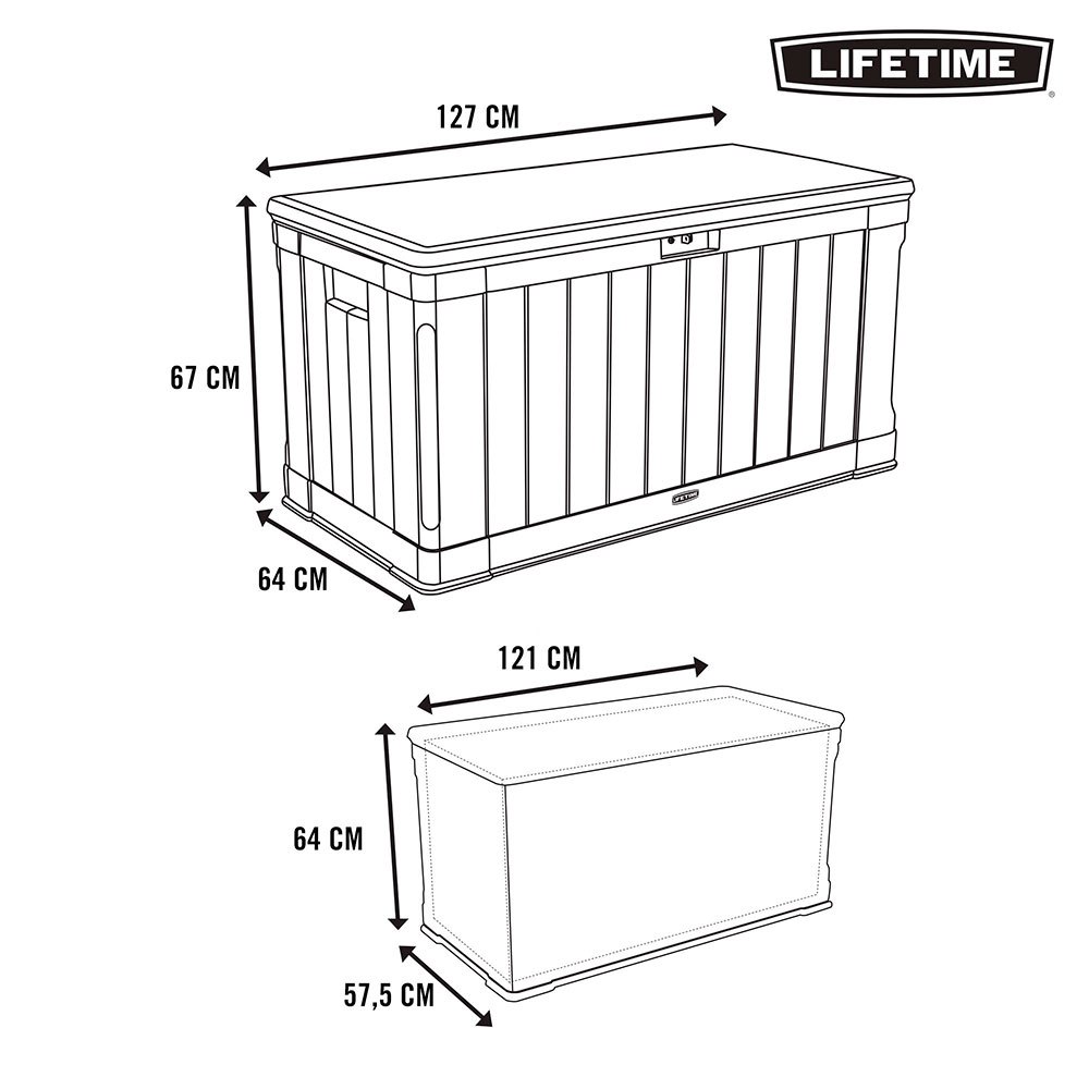 Купить Lifetime 92302 Ящик для хранения на открытом воздухе Коричневый Brown 128 x 64 x 67 cm 7ft.ru в интернет магазине Семь Футов