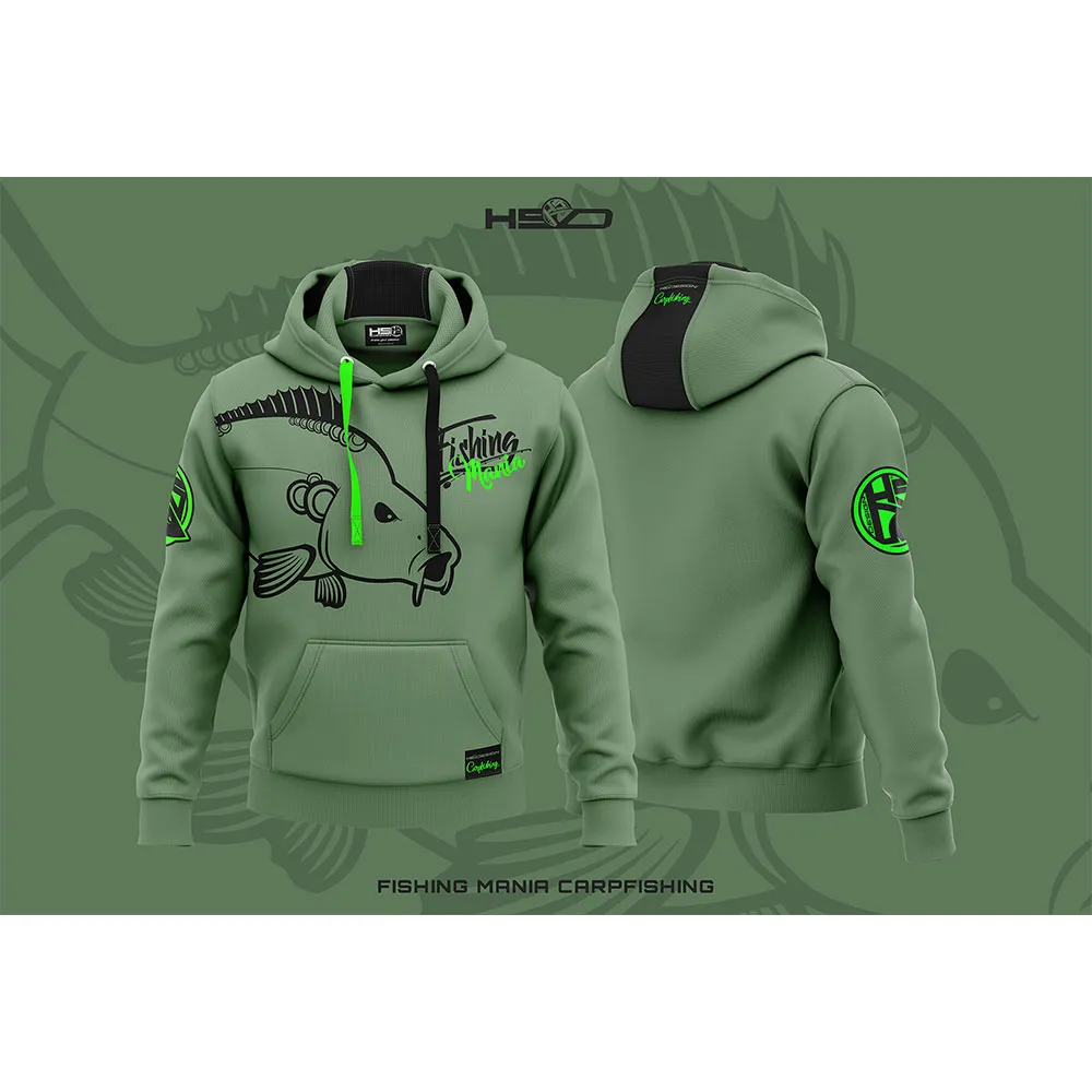 Купить Hotspot design 010302202 Толстовка с капюшоном Carpfishing Mania Зеленый Green M 7ft.ru в интернет магазине Семь Футов