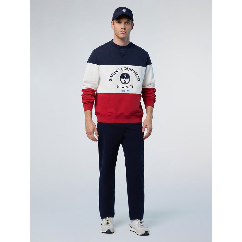 Купить North sails 691278-C002-L Толстовка Print Crew Красный Dark Blue / Marshmallow / Red L 7ft.ru в интернет магазине Семь Футов