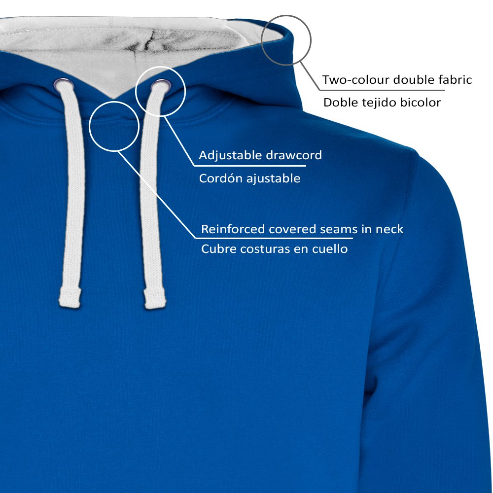 Купить Kruskis SU1067030501S199 Толстовка с капюшоном Angler Fingerprint Two-Colour Голубой Royal Blue / White L 7ft.ru в интернет магазине Семь Футов