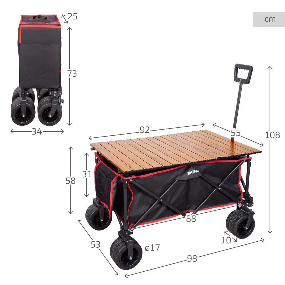 Купить Aktive 62373 складной столик для тележки 360º Black / Red 7ft.ru в интернет магазине Семь Футов
