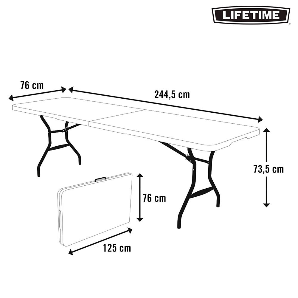 Купить Lifetime 92102 Сверхпрочный складной стол 244x76x74 cm UV100 Белая White 7ft.ru в интернет магазине Семь Футов