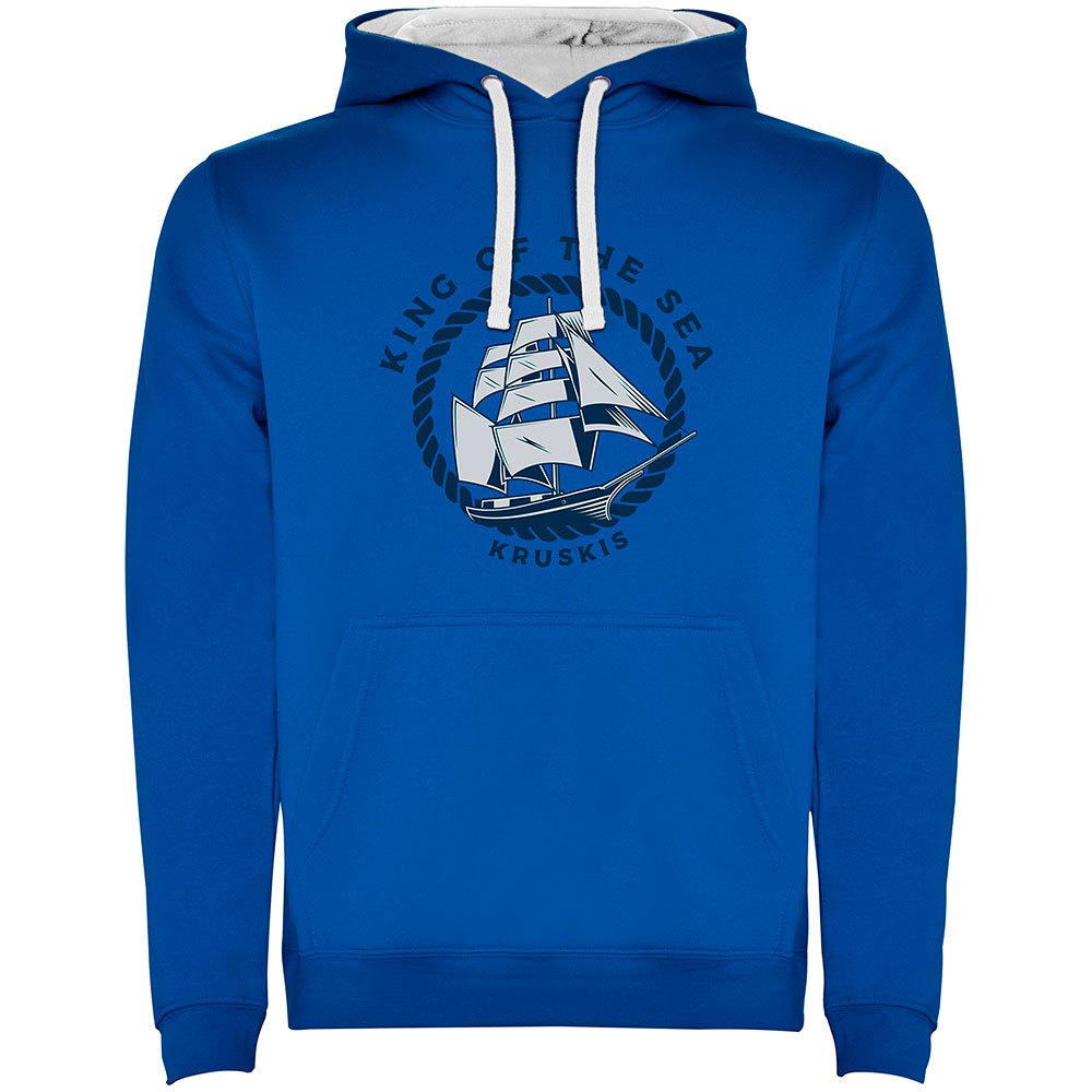 Купить Kruskis SU1067060501C064 Толстовка с капюшоном King Of The Sea Two-Colour Голубой Royal Blue / White 3XL 7ft.ru в интернет магазине Семь Футов