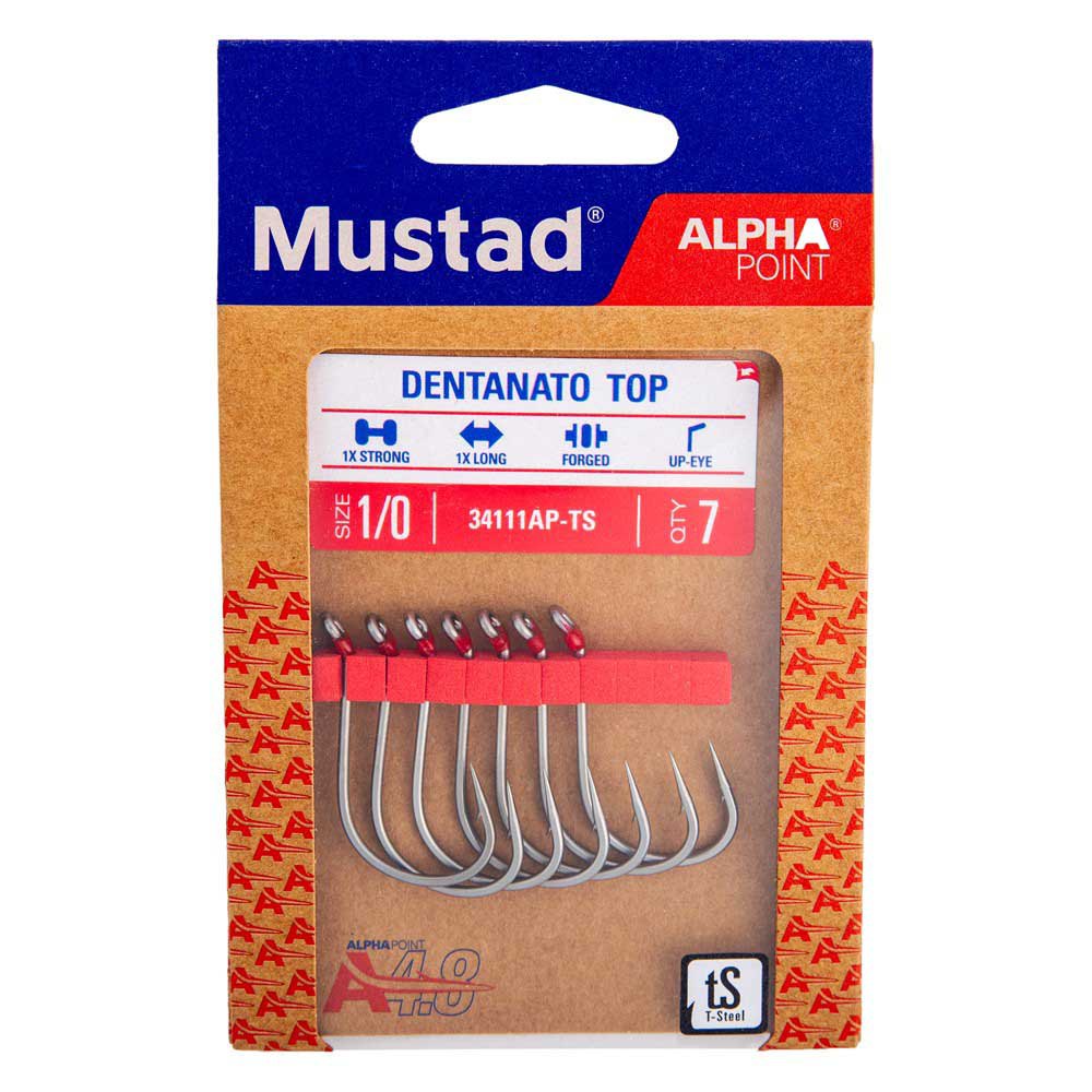 Купить Mustad 34111AP-TS-3/0-6A Dentanato Hook Top Крючки С Одним Глазком Серебристый Titan Steel 3/0 7ft.ru в интернет магазине Семь Футов