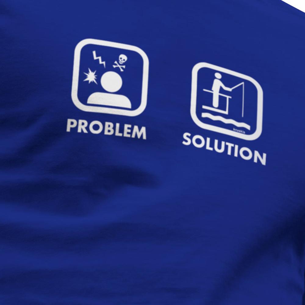 Купить Kruskis CA65500505K094 Футболка с коротким рукавом Problem Solution Fish Голубой Royal Blue 2XL 7ft.ru в интернет магазине Семь Футов