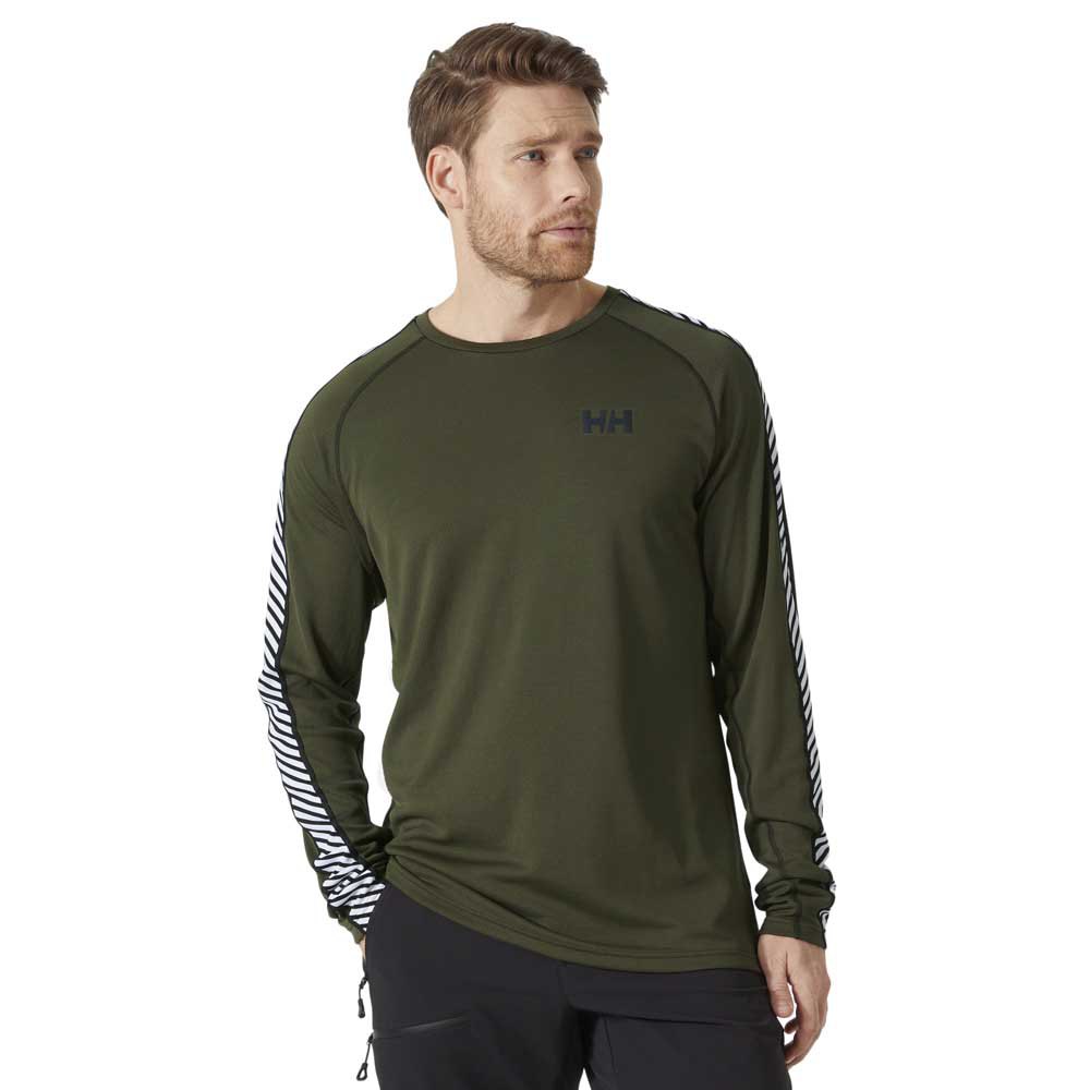 Купить Helly hansen 49412_431-S Базовый слой с длинным рукавом Lifa Active Stripe Crew Зеленый Utility Green S 7ft.ru в интернет магазине Семь Футов