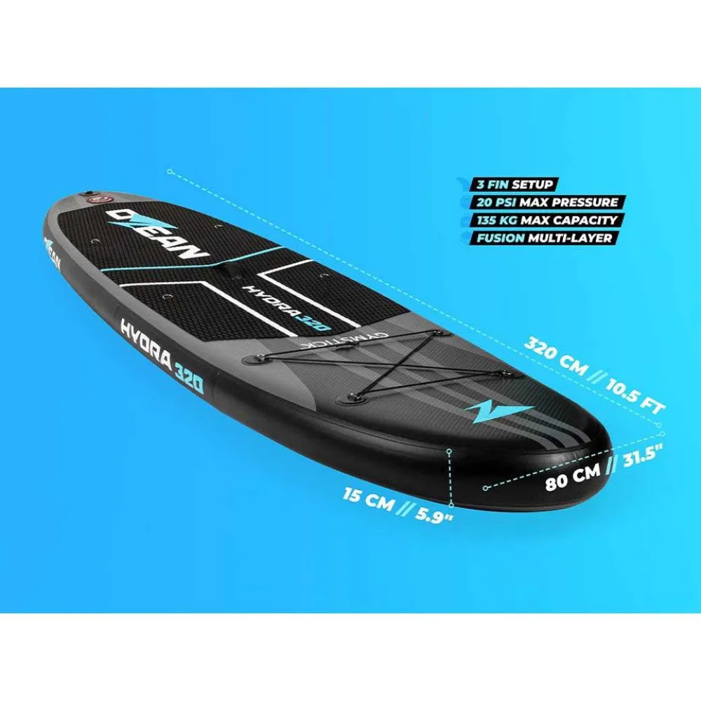 Купить Ozean 51003-bb Надувной комплект для падлбординга Hydra 320 Black / White / Blue 89x36x30 320 cm 7ft.ru в интернет магазине Семь Футов