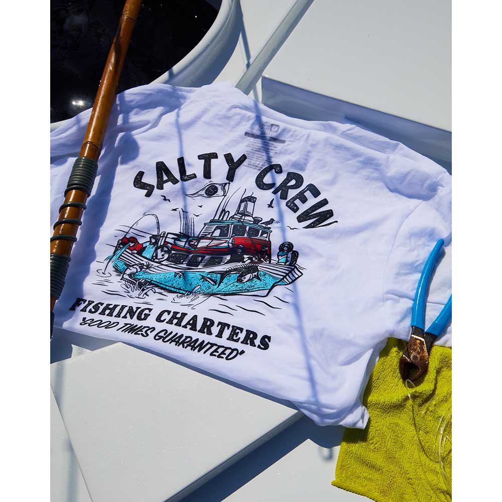 Купить Salty crew 20035605-WHT-S Футболка с коротким рукавом Fishing Charters Prem Белая White S 7ft.ru в интернет магазине Семь Футов