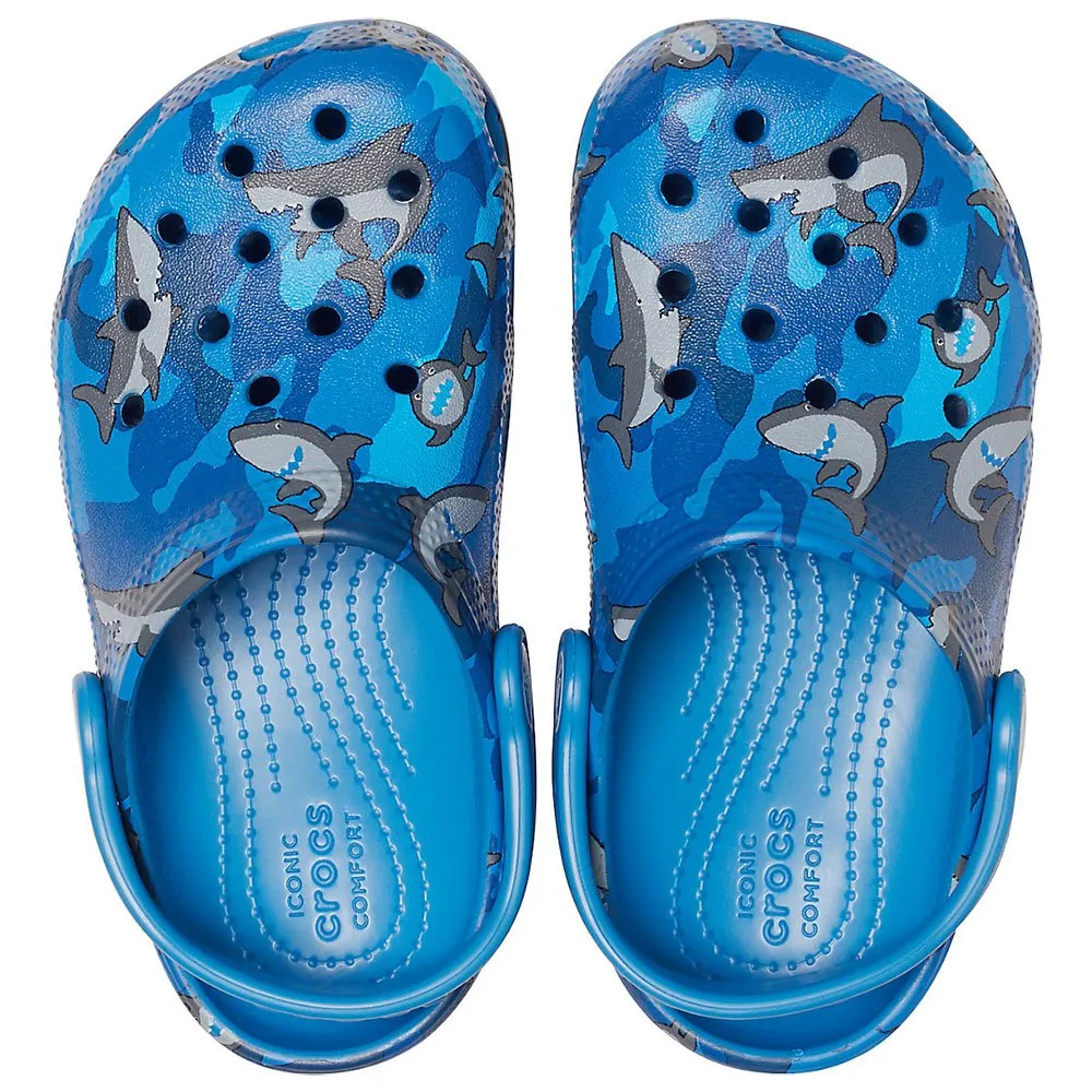 Купить Crocs 206147-4ki-c5 Деревянные башмаки Classic Shark PS Prep Blue 35x25x15 EU 20 7ft.ru в интернет магазине Семь Футов