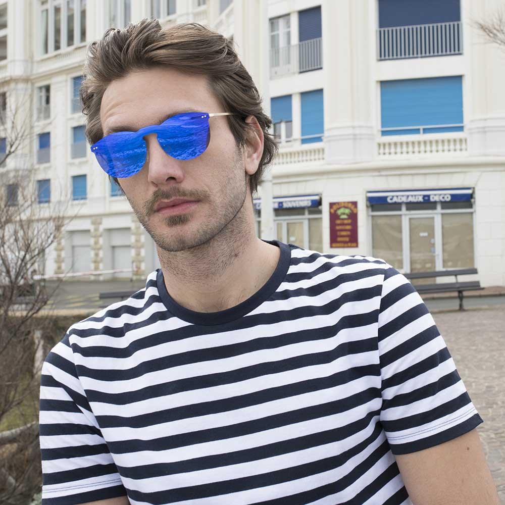 Купить Ocean sunglasses 20.2 Солнцезащитные очки Berlin Space Flat Dark Revo Blue Metal Gold Temple/CAT3 7ft.ru в интернет магазине Семь Футов