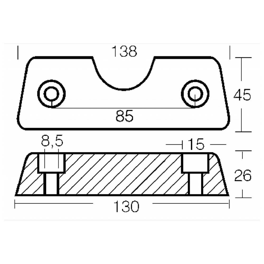 Купить Tecnoseal 2626531 DPX Анод из цинкового стержня для ног  Silver 138 x 45 x 26 mm  7ft.ru в интернет магазине Семь Футов