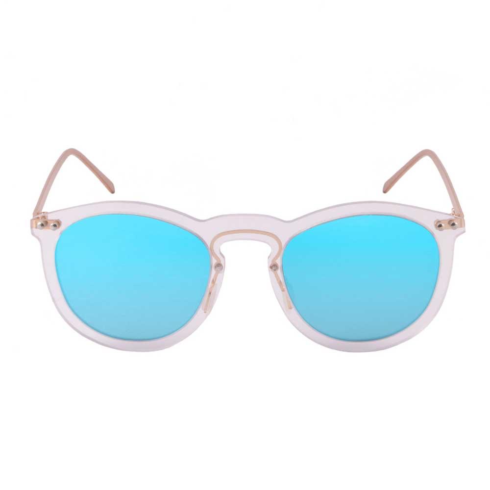 Купить Ocean sunglasses 20.22 поляризованные солнцезащитные очки Berlin Blue Sky Mirror Transparent White / Metal Gold Temple/CAT2 7ft.ru в интернет магазине Семь Футов