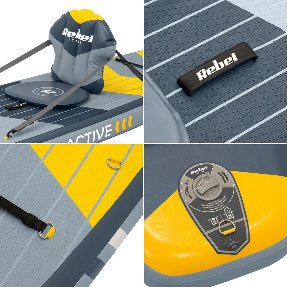 Купить Rebel rba-4512 Надувной комплект для падлбординга Active Pro  Gray 92x42x26 381 cm 7ft.ru в интернет магазине Семь Футов