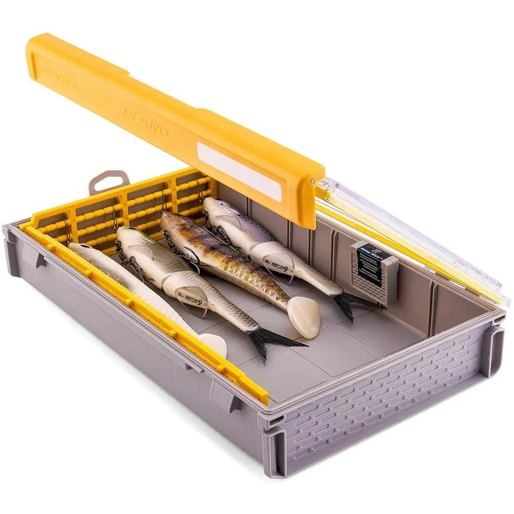 Купить Plano p000110 коробка для приманок EDGE® 3700 Swimbait Grey / Yellow 33x46x17 7ft.ru в интернет магазине Семь Футов