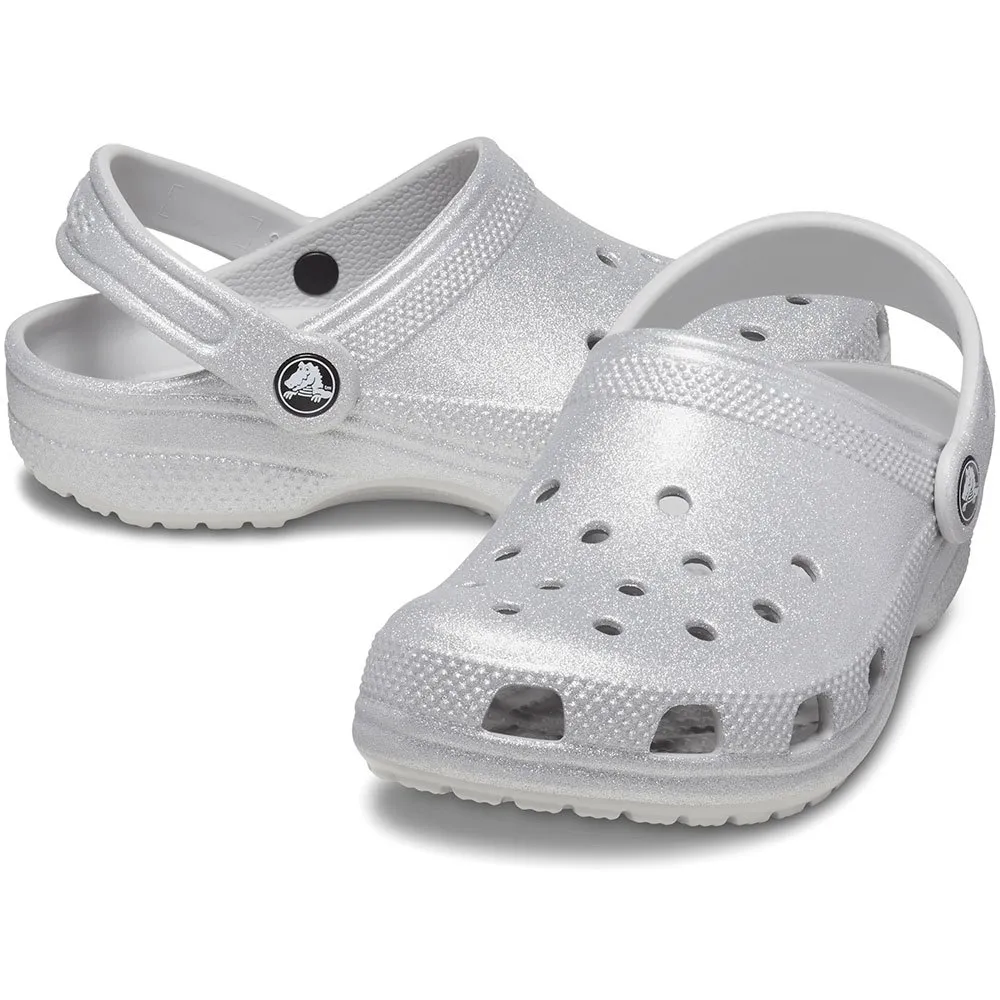 Купить Crocs 206992-0ic-c8 Деревянные башмаки Classic Glitter Clog T Silver Glitter 35x25x15 EU 24 7ft.ru в интернет магазине Семь Футов
