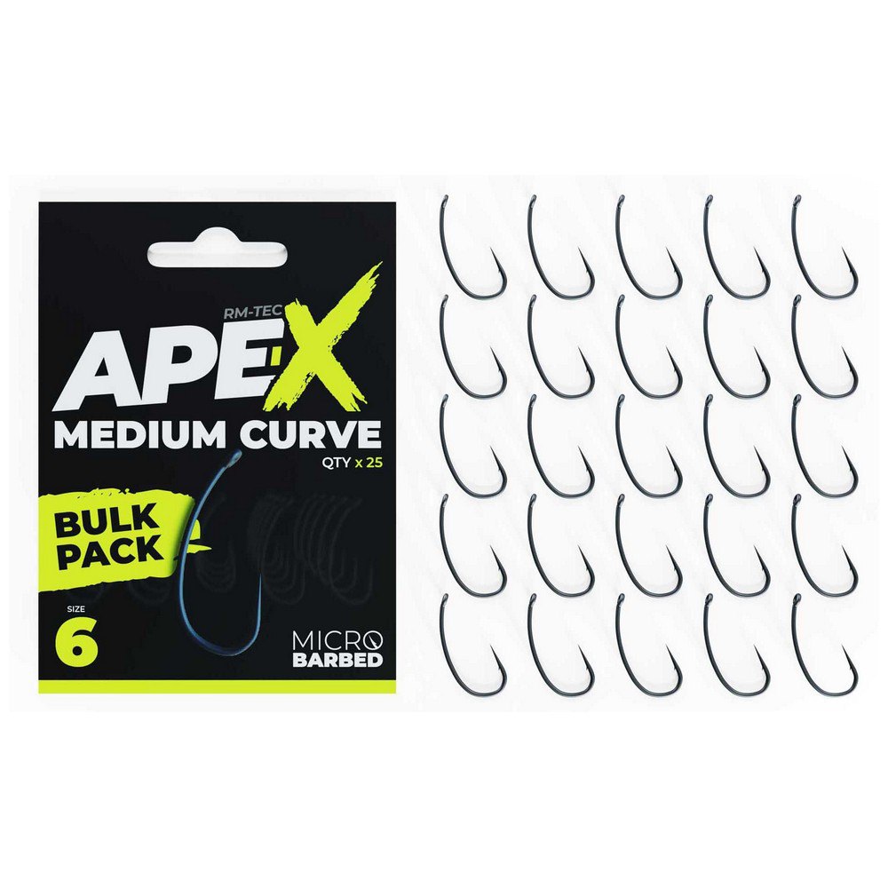 Купить Ridgemonkey RMT-AX-MC2XX-B2 Ape-X Medium Curve 2XX Колючий Одноглазый Крючок Black Nickel 2  7ft.ru в интернет магазине Семь Футов